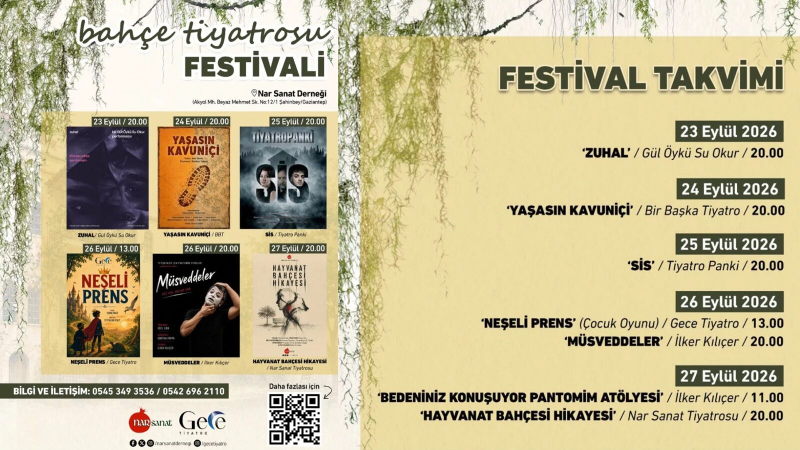 Bahçe Tiyatrosu Festivali: Antep’te tiyatro bahçeye taşınıyor